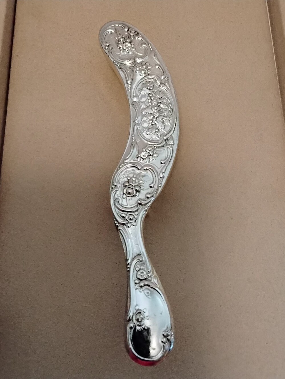Vintage Rare Silver-Plated Curved Hair Brush - Excelent Used Condition